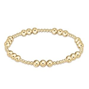 classic joy pattern 5mm bead bracelet - gold